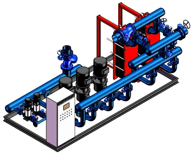 换热机组立体示意图